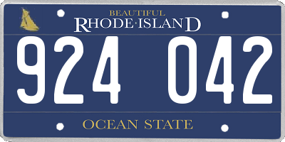 RI license plate 924042