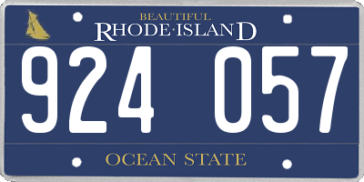 RI license plate 924057