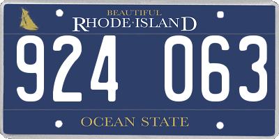 RI license plate 924063