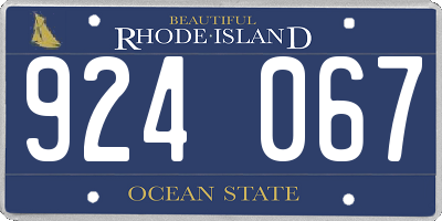 RI license plate 924067