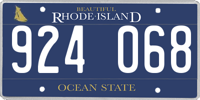 RI license plate 924068