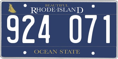 RI license plate 924071