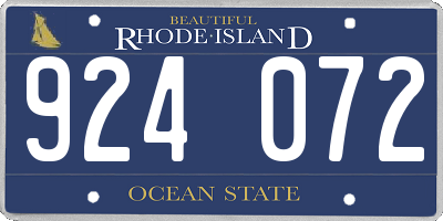 RI license plate 924072