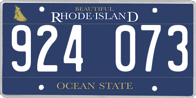 RI license plate 924073