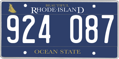 RI license plate 924087