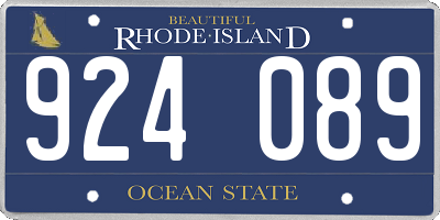 RI license plate 924089