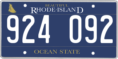 RI license plate 924092