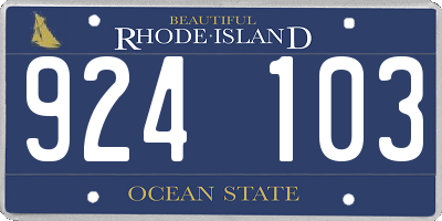 RI license plate 924103