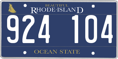 RI license plate 924104