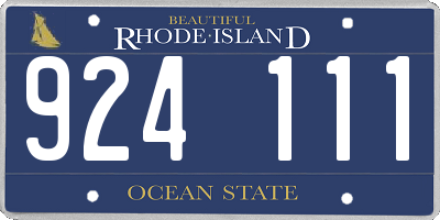 RI license plate 924111