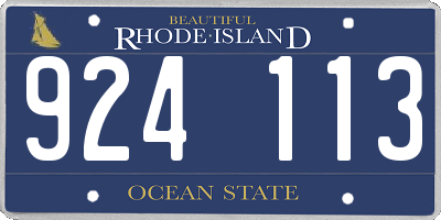 RI license plate 924113