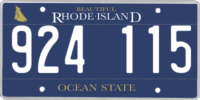 RI license plate 924115