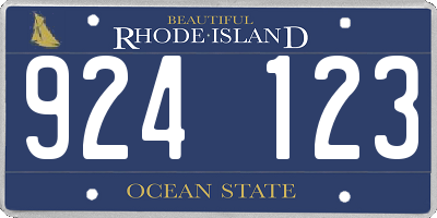 RI license plate 924123