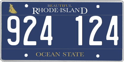 RI license plate 924124