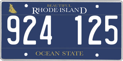 RI license plate 924125