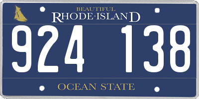 RI license plate 924138