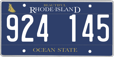 RI license plate 924145
