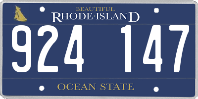 RI license plate 924147