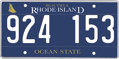 RI license plate 924153