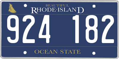 RI license plate 924182