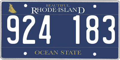 RI license plate 924183