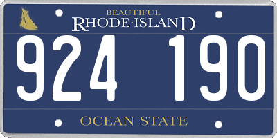 RI license plate 924190
