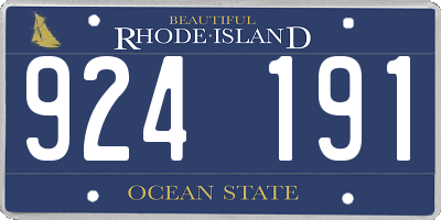 RI license plate 924191