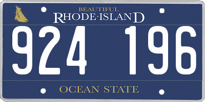 RI license plate 924196