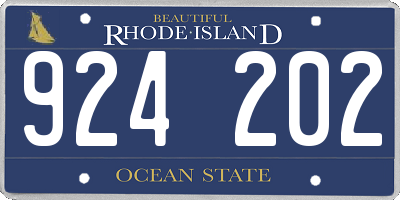 RI license plate 924202