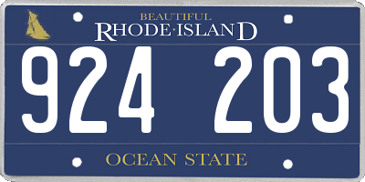RI license plate 924203