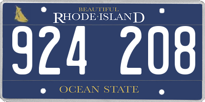 RI license plate 924208