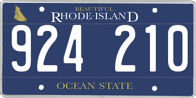 RI license plate 924210