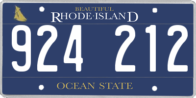 RI license plate 924212
