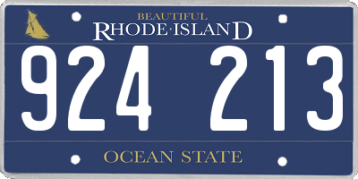RI license plate 924213
