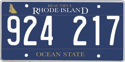 RI license plate 924217