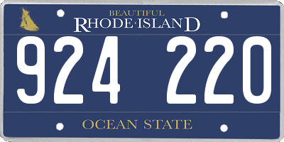 RI license plate 924220