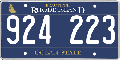 RI license plate 924223