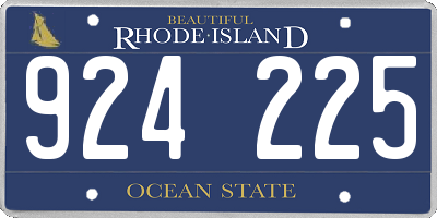 RI license plate 924225
