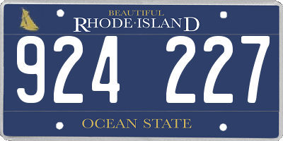 RI license plate 924227