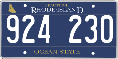 RI license plate 924230