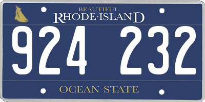 RI license plate 924232