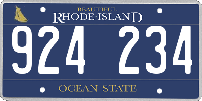 RI license plate 924234