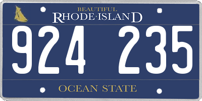RI license plate 924235