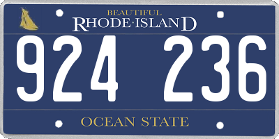 RI license plate 924236