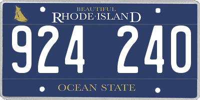 RI license plate 924240