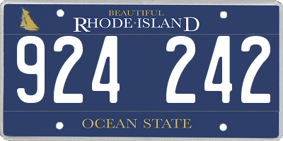 RI license plate 924242