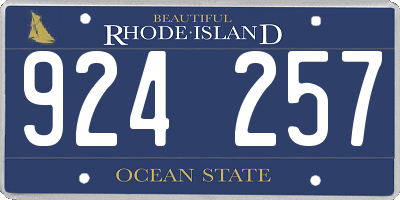 RI license plate 924257
