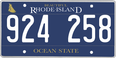 RI license plate 924258