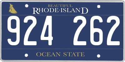 RI license plate 924262