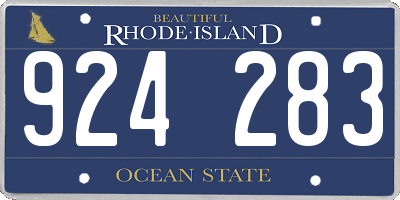 RI license plate 924283